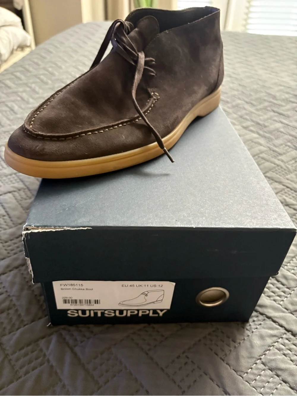 Suitsupply Brown Suede Chukka with Gum Sole